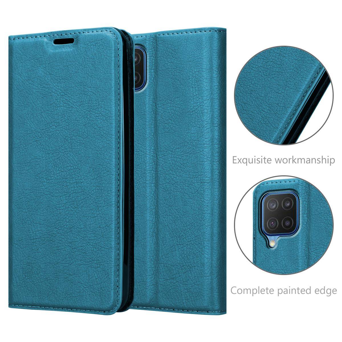 Cadorabo Hülle für Samsung Galaxy A12 / M12 Schutz Hülle in Türkis Handyhülle Etui Case Cover Magnetverschluss