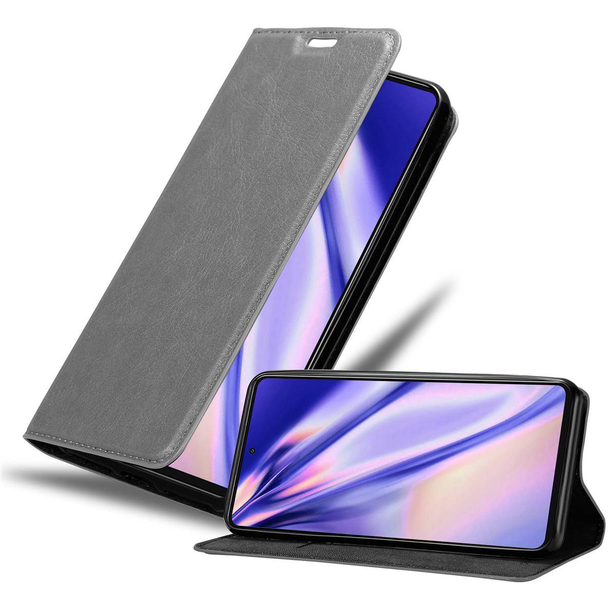 Cadorabo Hülle für Samsung Galaxy A52 (4G / 5G) / A52s Schutz Hülle in Grau Handyhülle Etui Case Cover Magnetverschluss