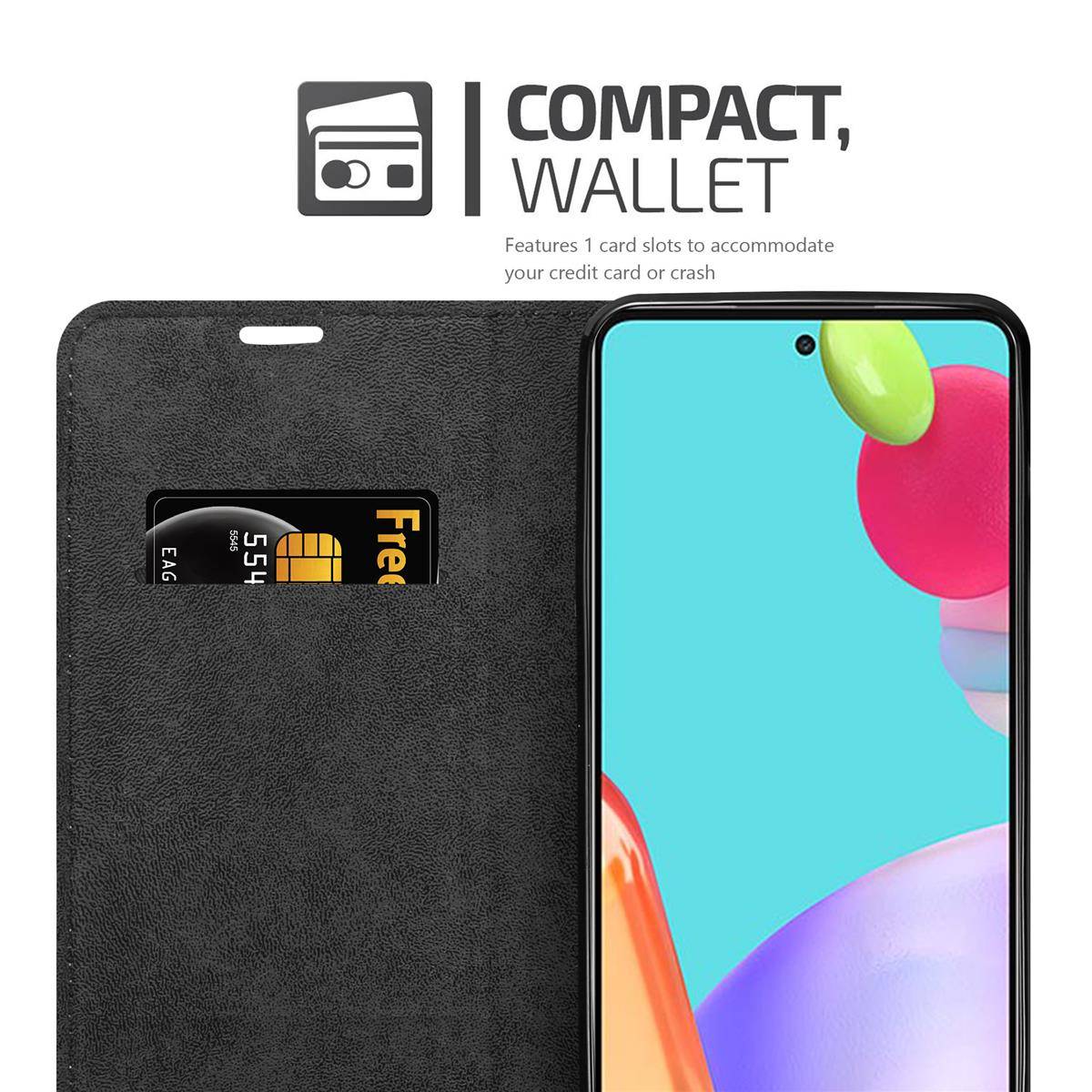 Cadorabo Hülle für Samsung Galaxy A52 (4G / 5G) / A52s Schutz Hülle in Grau Handyhülle Etui Case Cover Magnetverschluss