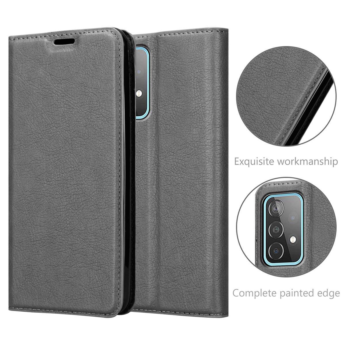 Cadorabo Hülle für Samsung Galaxy A52 (4G / 5G) / A52s Schutz Hülle in Grau Handyhülle Etui Case Cover Magnetverschluss