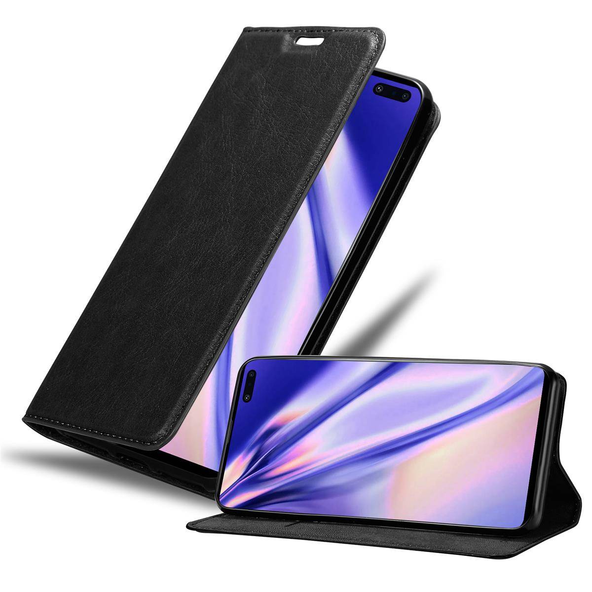 Cadorabo Hülle für Samsung Galaxy S10 5G Schutz Hülle in Schwarz Handyhülle Etui Case Cover Magnetverschluss
