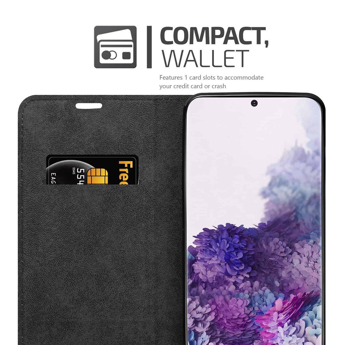 Cadorabo Hülle für Samsung Galaxy S20 PLUS Schutz Hülle in Braun Handyhülle Etui Case Cover Magnetverschluss