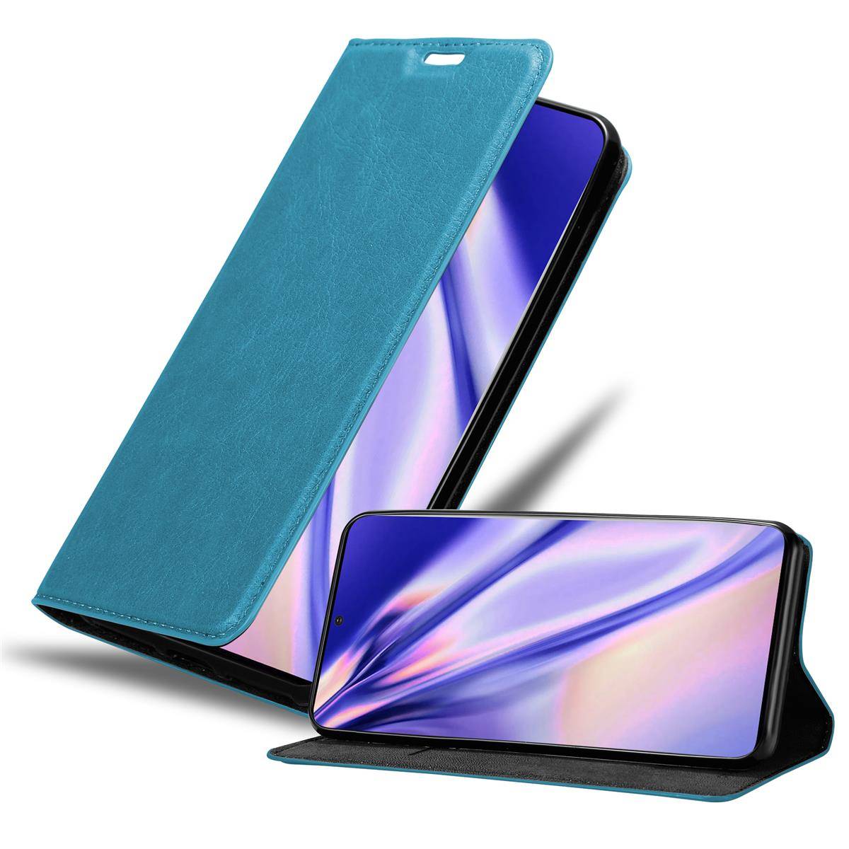 Cadorabo Hülle für Samsung Galaxy S20 PLUS Schutz Hülle in Türkis Handyhülle Etui Case Cover Magnetverschluss