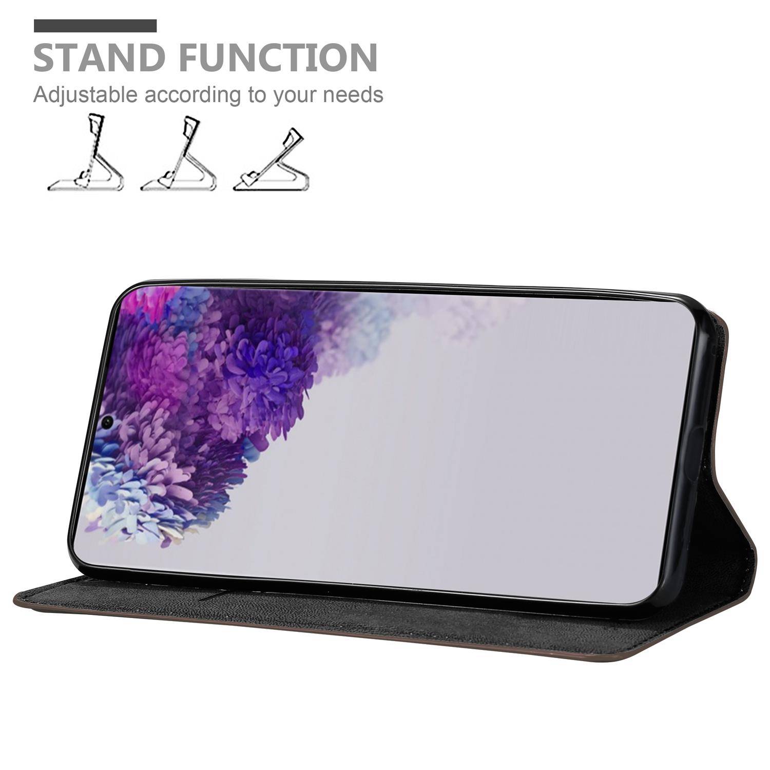 Cadorabo Hülle für Samsung Galaxy S20 ULTRA Schutz Hülle in Braun Handyhülle Etui Case Cover Magnetverschluss