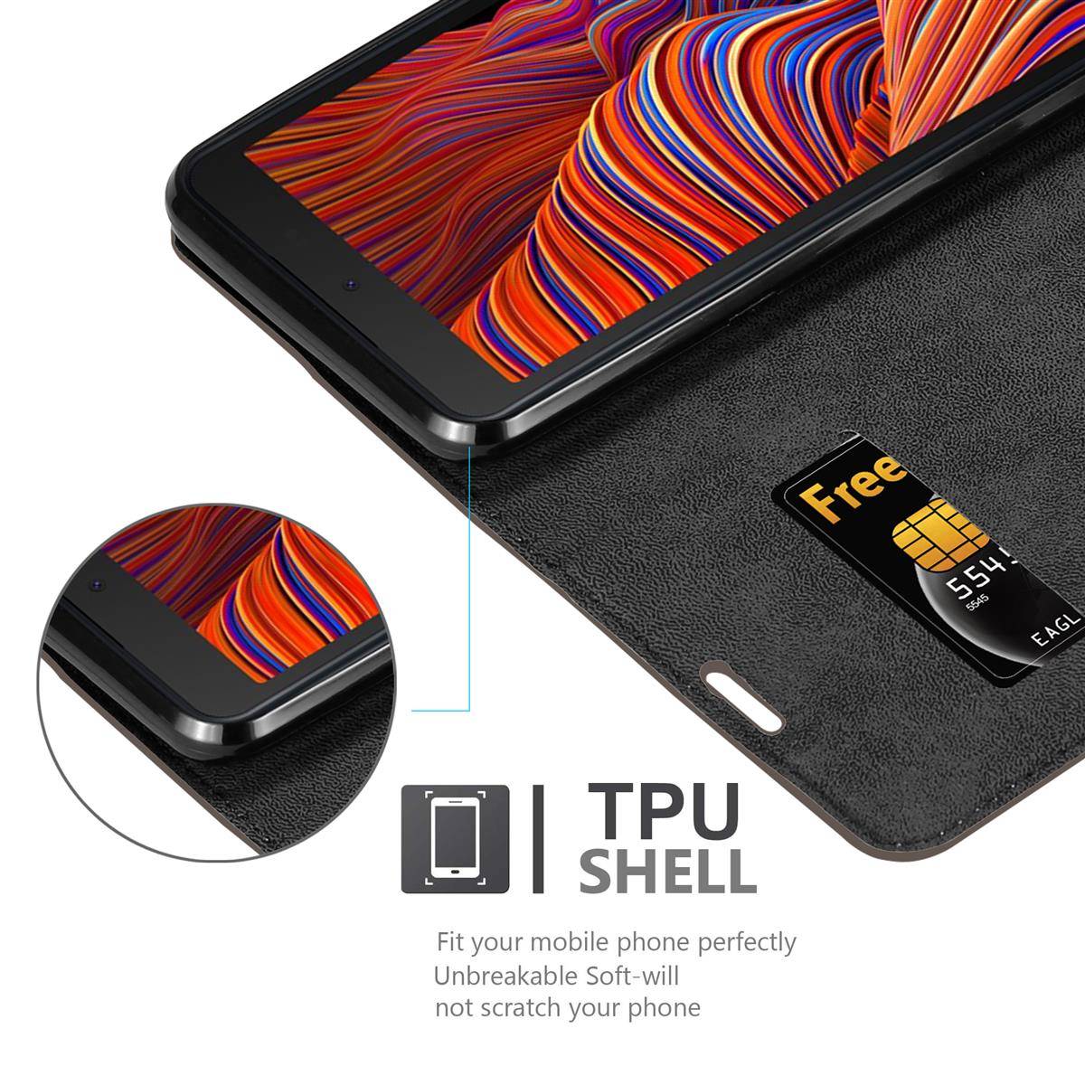 Cadorabo Hülle für Samsung Galaxy XCover 5 Schutz Hülle in Braun Handyhülle Etui Case Cover Magnetverschluss