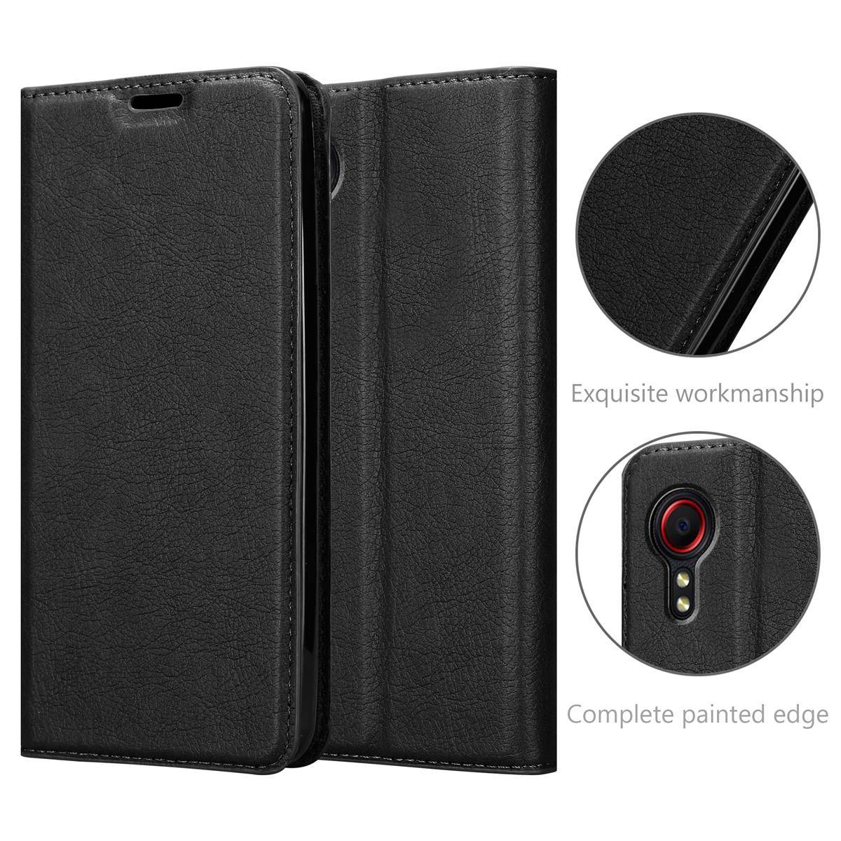 Cadorabo Hülle für Samsung Galaxy XCover 5 Schutz Hülle in Schwarz Handyhülle Etui Case Cover Magnetverschluss