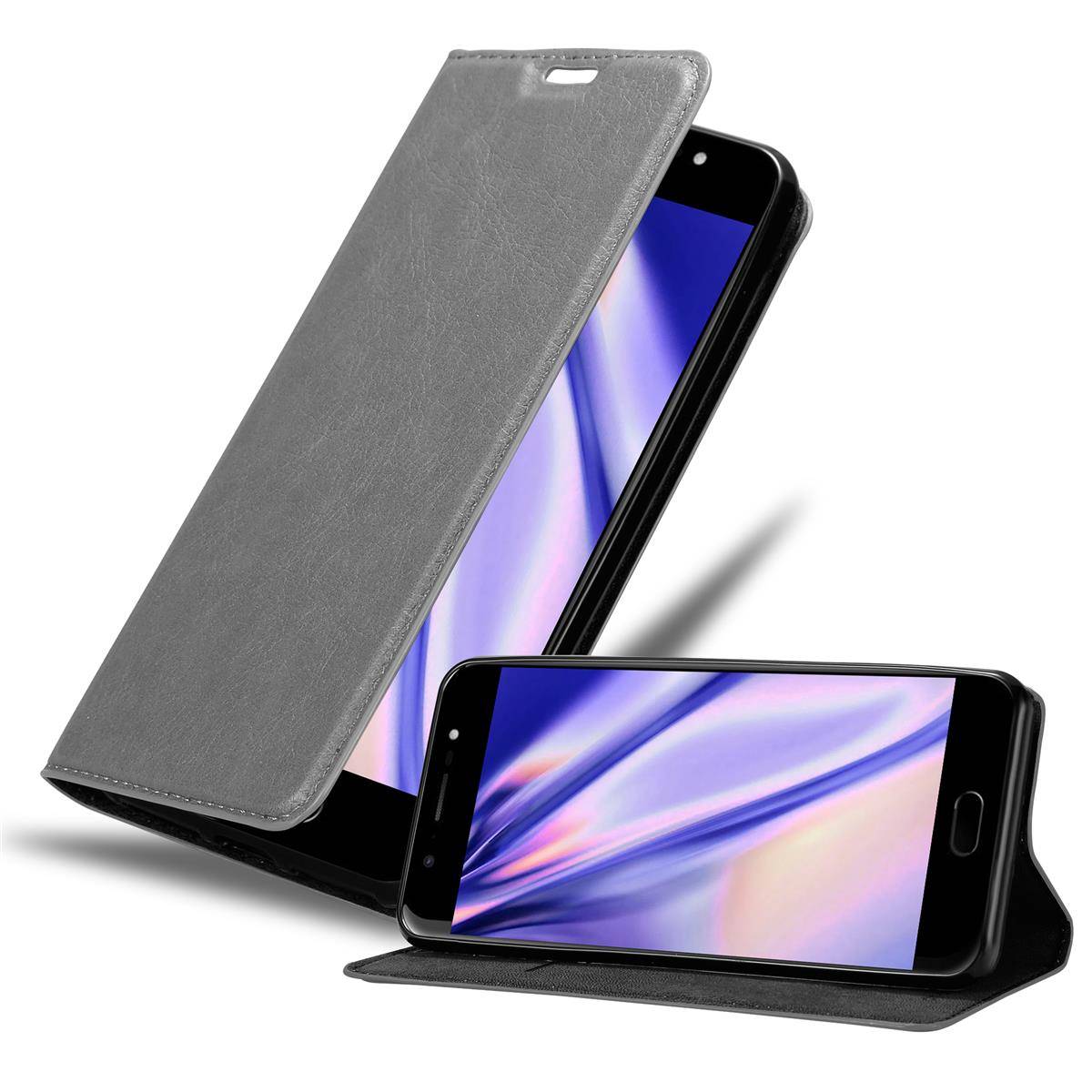 Cadorabo Hülle für WIKO WIM Schutz Hülle in Grau Handyhülle Etui Case Cover Magnetverschluss