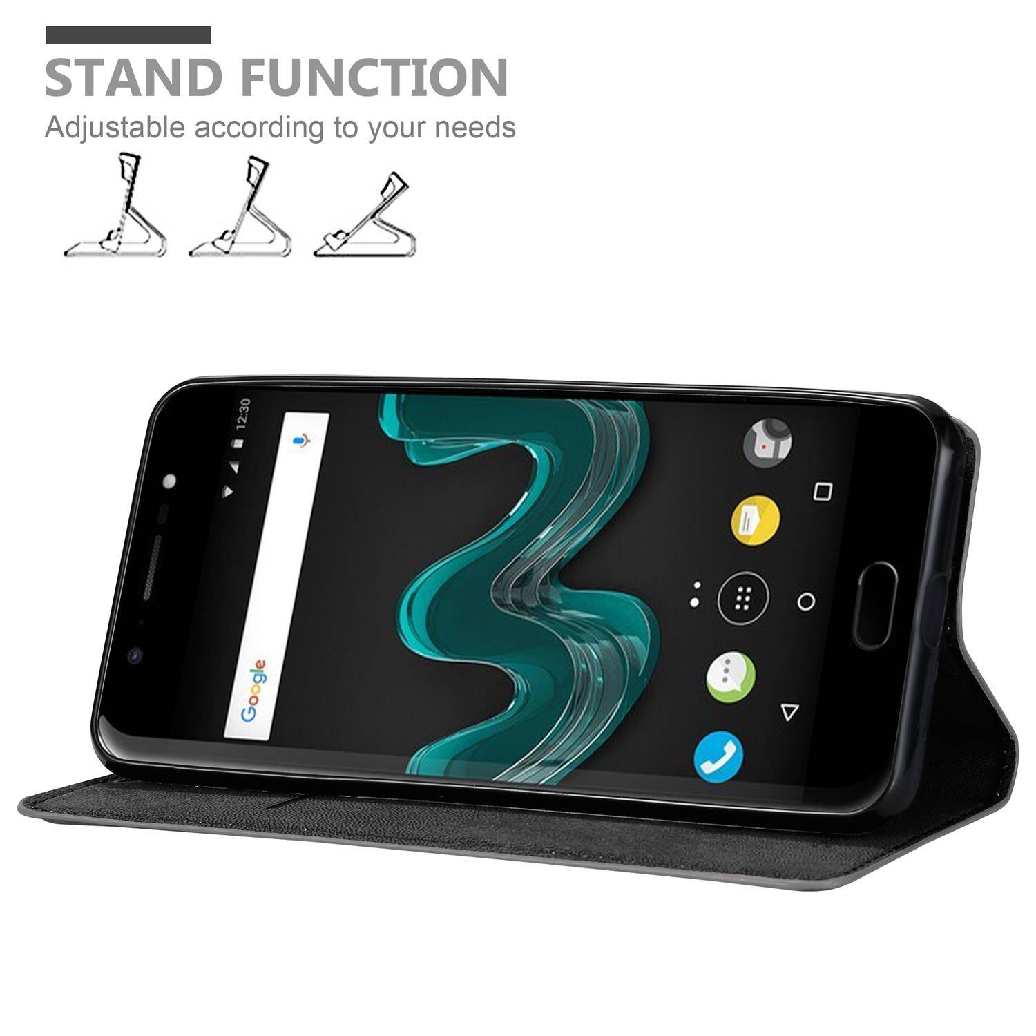 Cadorabo Hülle für WIKO WIM Schutz Hülle in Grau Handyhülle Etui Case Cover Magnetverschluss