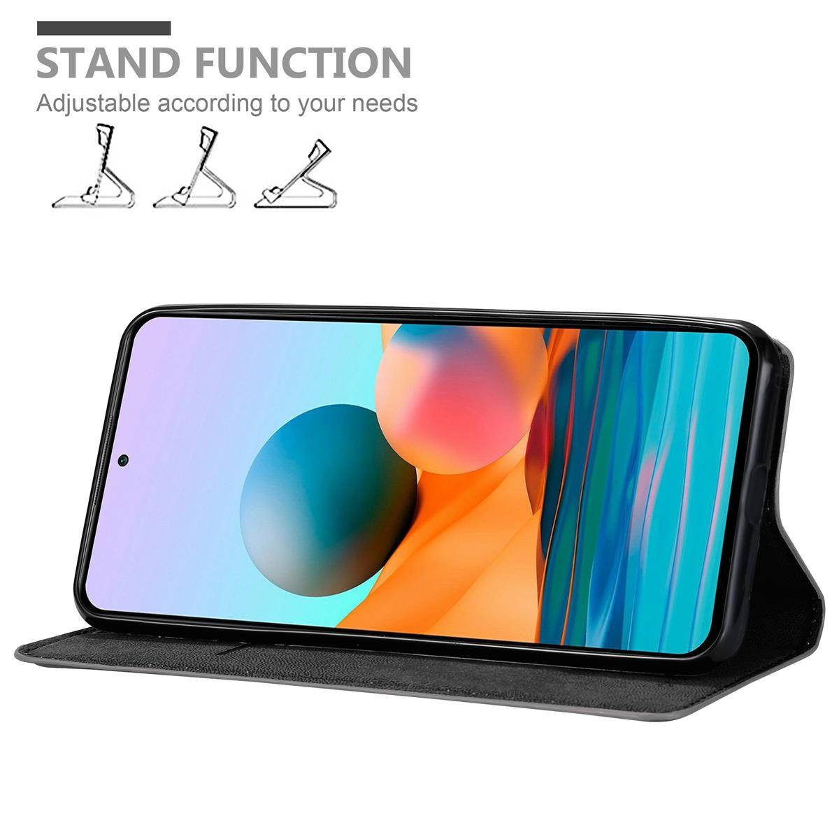 Cadorabo Hülle für Xiaomi RedMi NOTE 10 4G / RedMi NOTE 10S Schutz Hülle in Grau Handyhülle Etui Case Cover