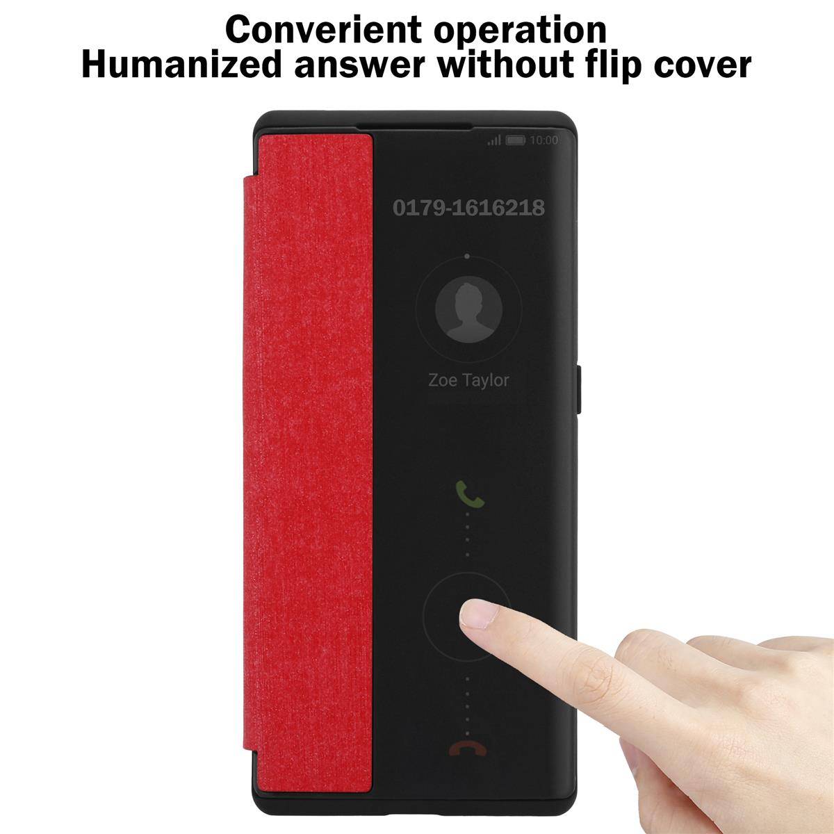 Cadorabo Hülle für Huawei MATE 30 PRO Schutzhülle in Rot Handyhülle Cover Book Case Etui