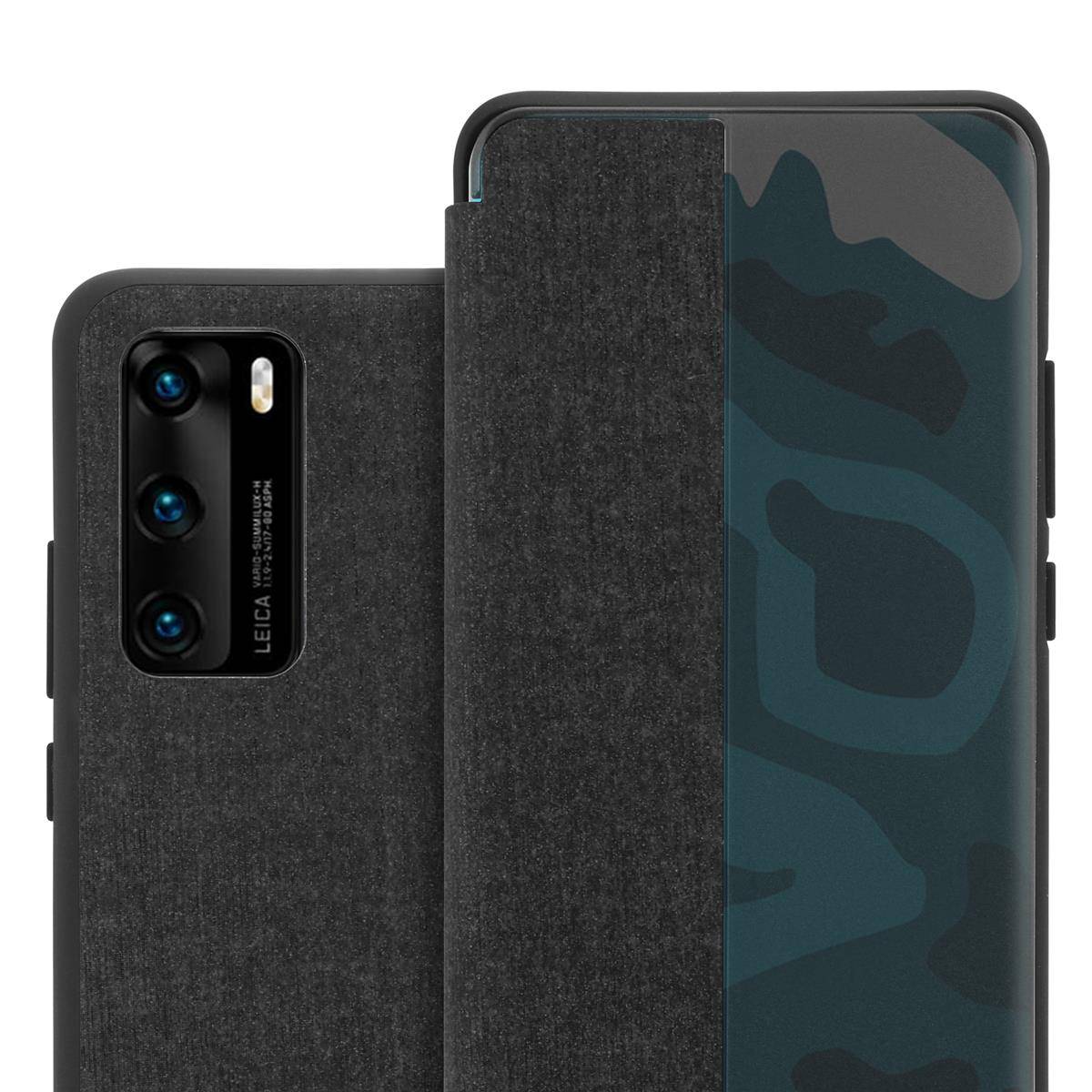 Cadorabo Hülle für Huawei P40 Schutzhülle in Schwarz Handyhülle Cover Book Case Etui