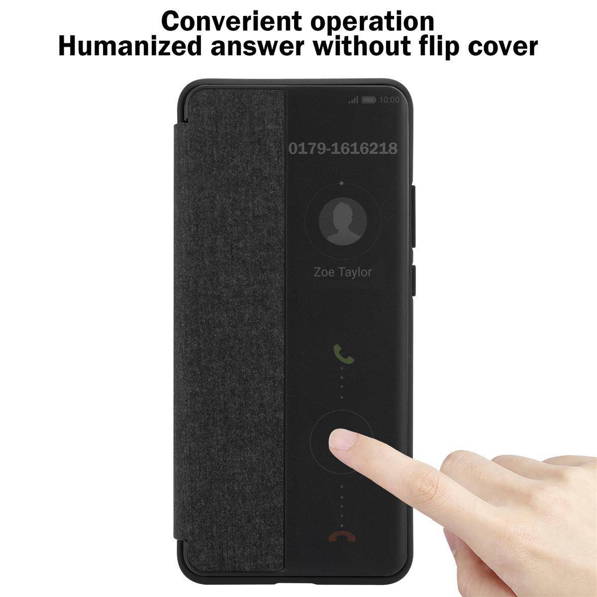 Cadorabo Hülle für Huawei P40 Schutzhülle in Schwarz Handyhülle Cover Book Case Etui