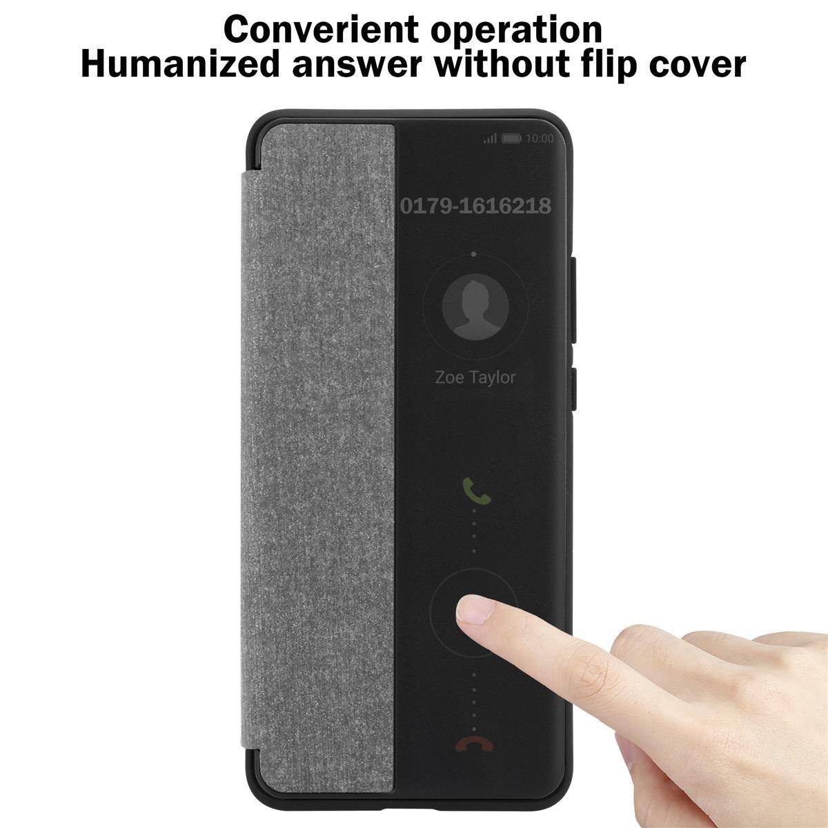 Cadorabo Hülle für Huawei P40 Schutzhülle in Grau Handyhülle Cover Book Case Etui