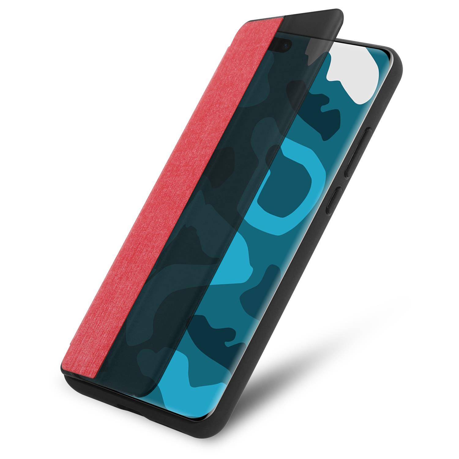 Cadorabo Hülle für Huawei P40 Schutzhülle in Rot Handyhülle Cover Book Case Etui