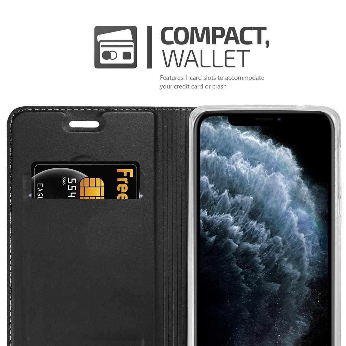 Cadorabo Handyhülle für Apple iPhone 11 PRO MAX Schutz Hülle in Schwarz Cover Etui Book Case Booklet