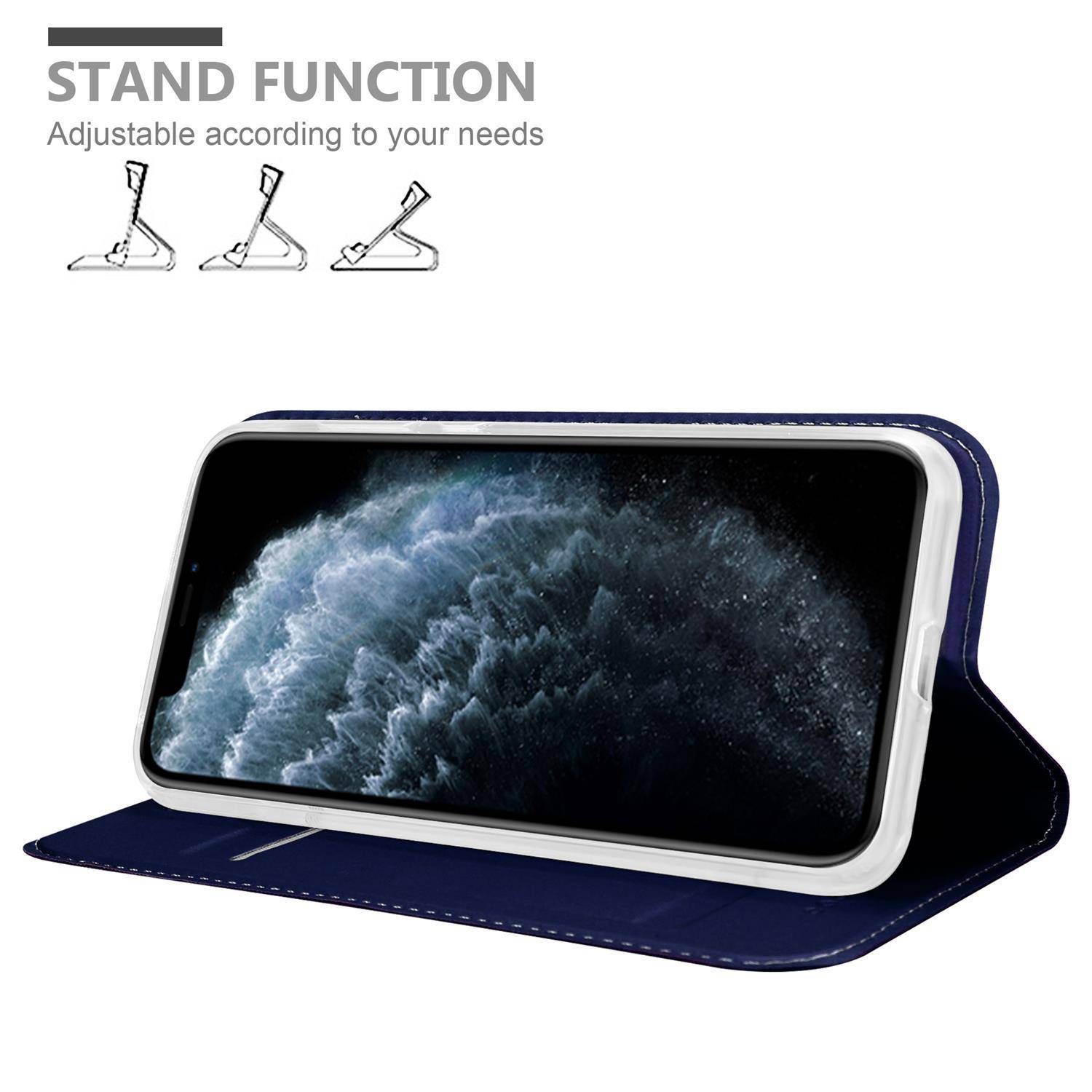 Cadorabo Handyhülle für Apple iPhone 11 PRO MAX Schutz Hülle in Blau Cover Etui Book Case Booklet