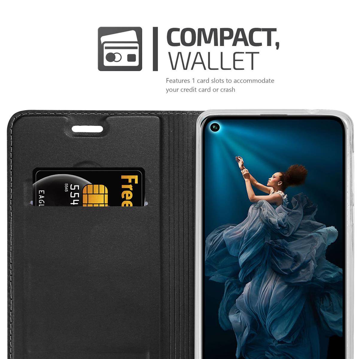 Cadorabo Handyhülle für Honor 20 PRO Schutz Hülle in Schwarz Cover Etui Book Case Booklet