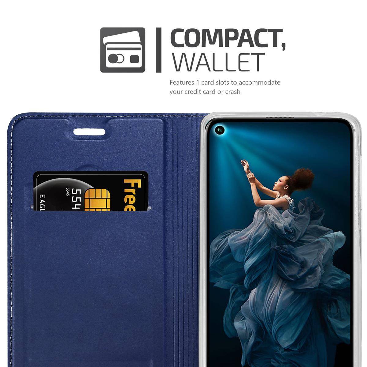 Cadorabo Handyhülle für Honor 20 PRO Schutz Hülle in Blau Cover Etui Book Case Booklet