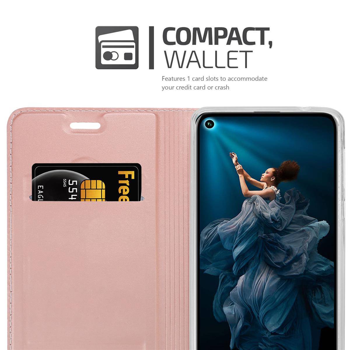 Cadorabo Handyhülle für Honor 20 PRO Schutz Hülle in Rosa Cover Etui Book Case Booklet