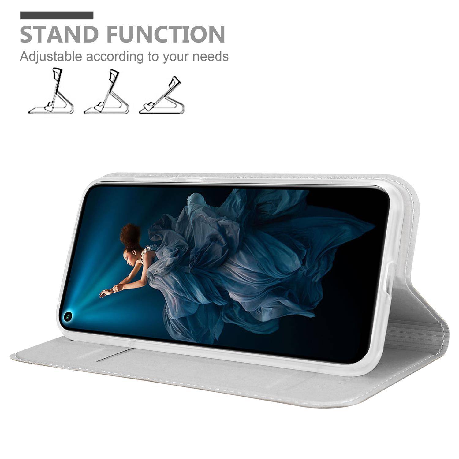 Cadorabo Handyhülle für Honor 20 PRO Schutz Hülle in Silber Cover Etui Book Case Booklet