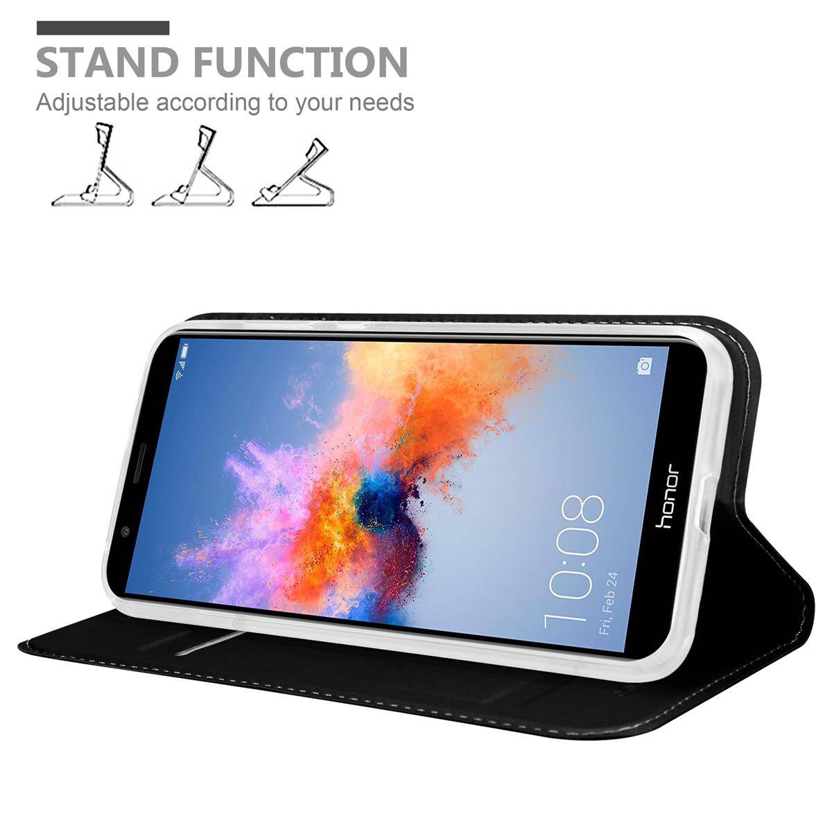 Cadorabo Handyhülle für Honor 7X Schutz Hülle in Schwarz Cover Etui Book Case Booklet