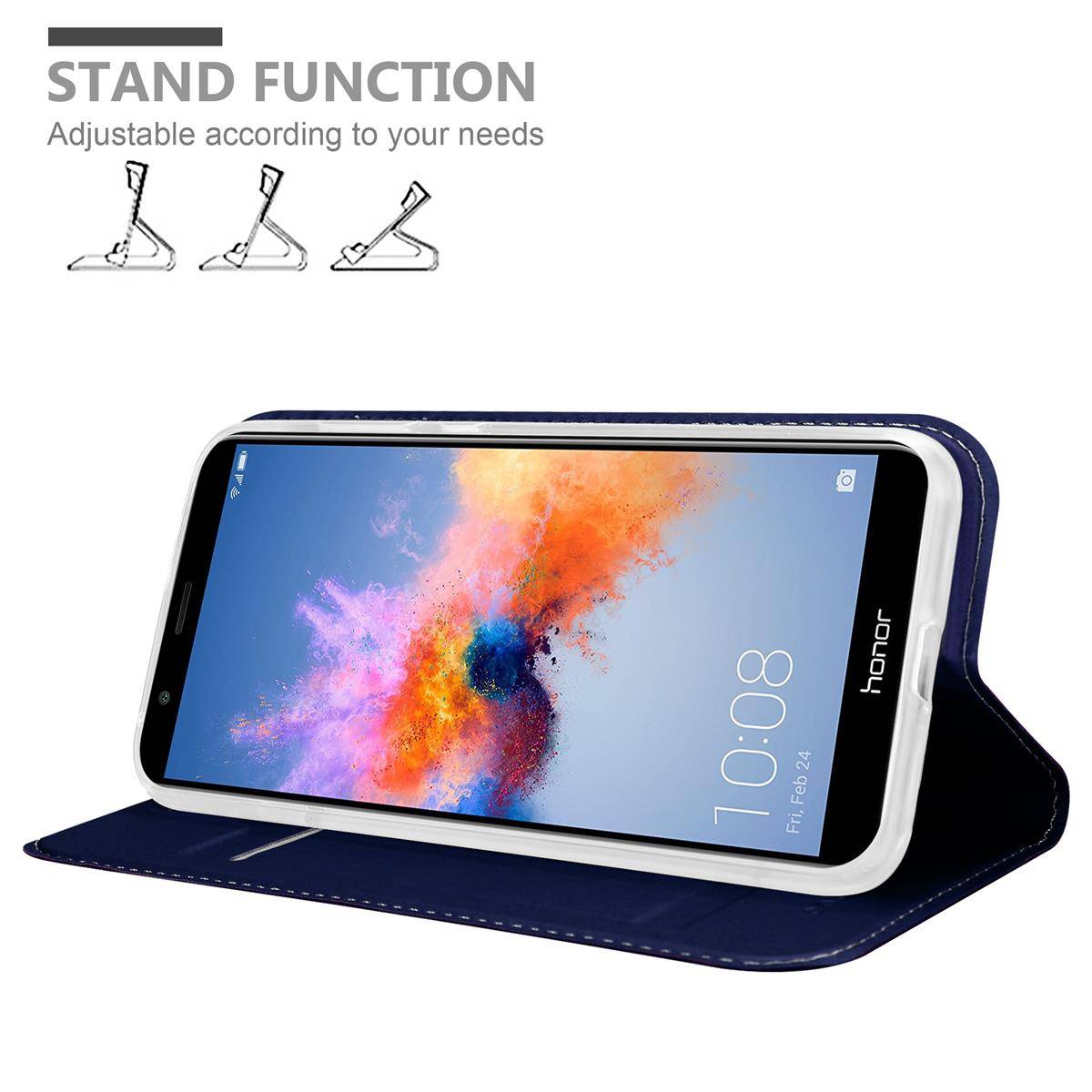 Cadorabo Handyhülle für Honor 7X Schutz Hülle in Blau Cover Etui Book Case Booklet