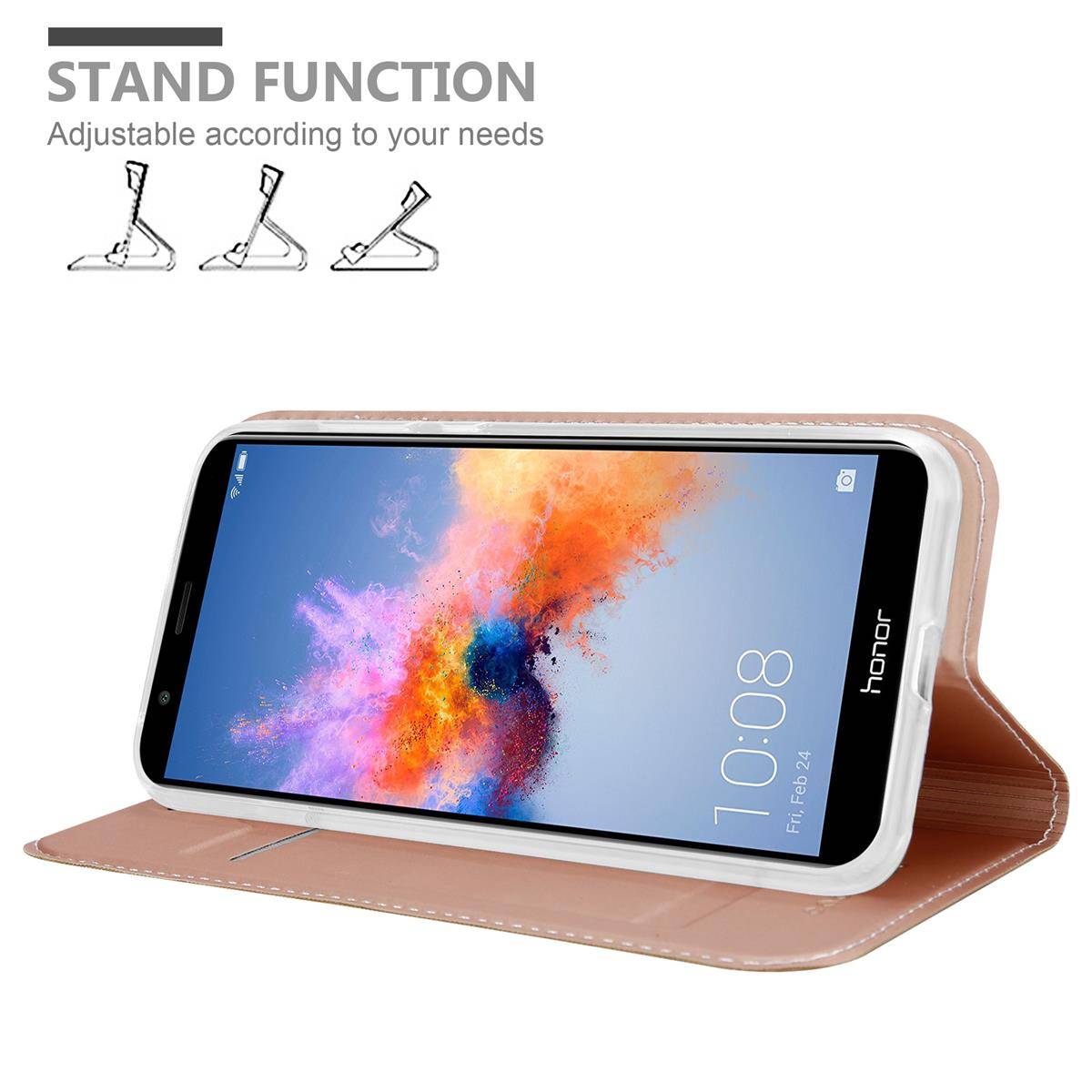 Cadorabo Handyhülle für Honor 7X Schutz Hülle in Rosa Cover Etui Book Case Booklet