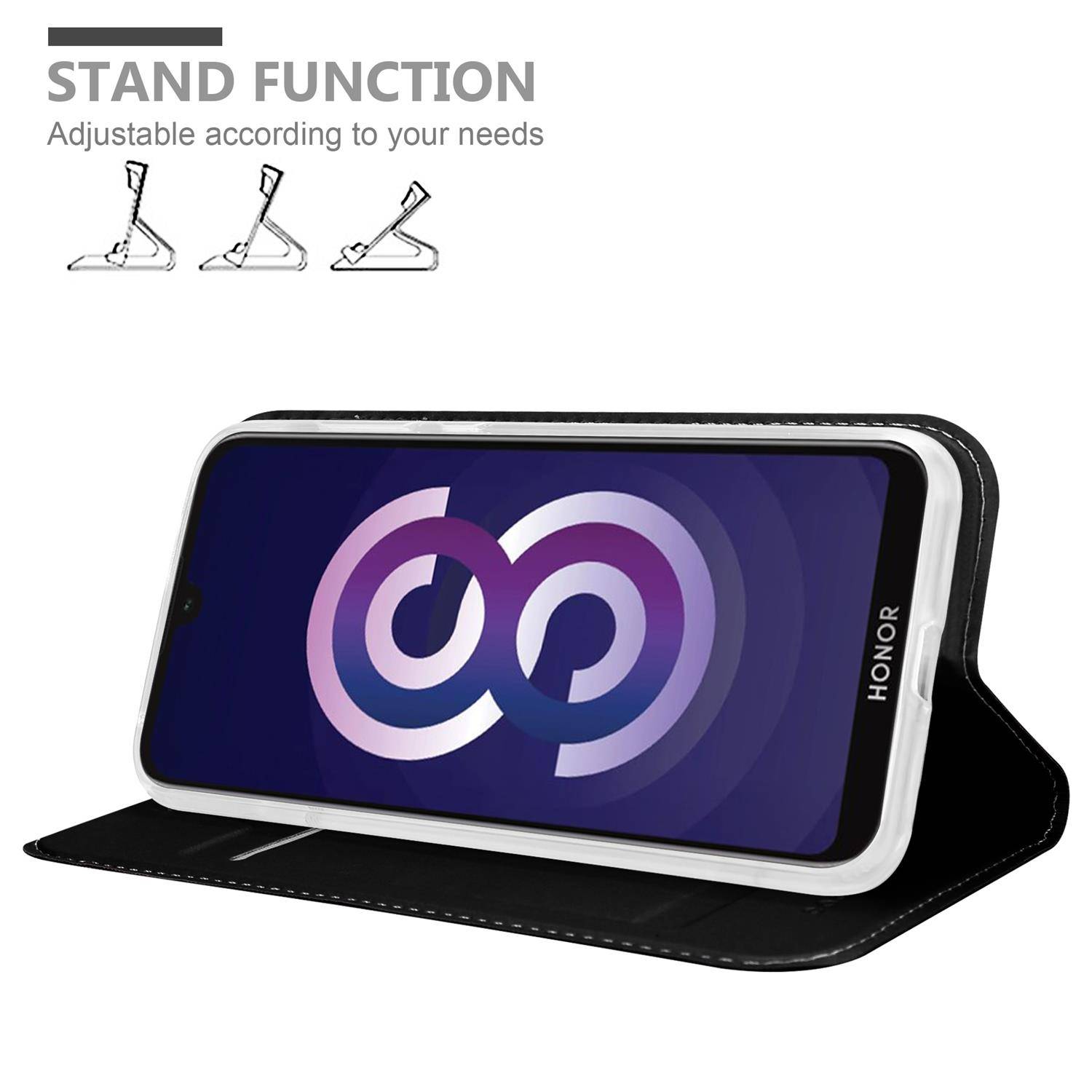 Cadorabo Handyhülle für Huawei Y5 2019 / Enjoy Play 8 / Honor 8S Schutz Hülle in Schwarz Cover Etui Book Case Booklet