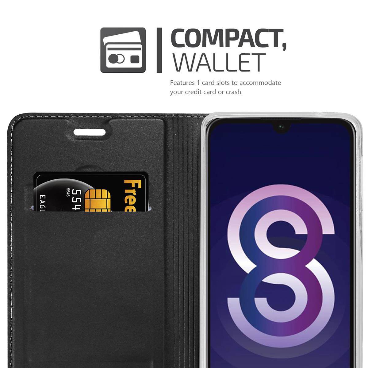 Cadorabo Handyhülle für Huawei Y5 2019 / Enjoy Play 8 / Honor 8S Schutz Hülle in Schwarz Cover Etui Book Case Booklet