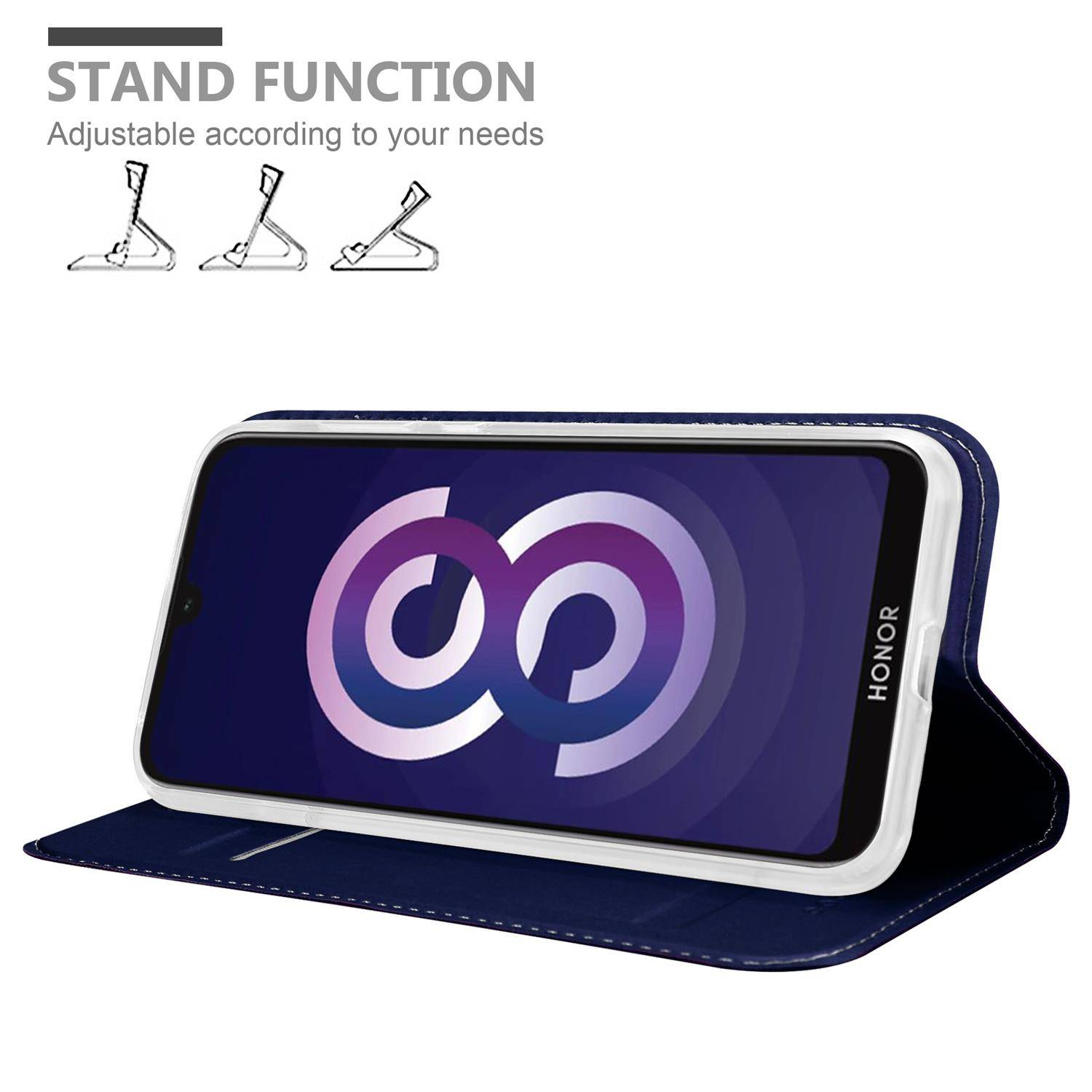 Cadorabo Handyhülle für Huawei Y5 2019 / Enjoy Play 8 / Honor 8S Schutz Hülle in Blau Cover Etui Book Case Booklet
