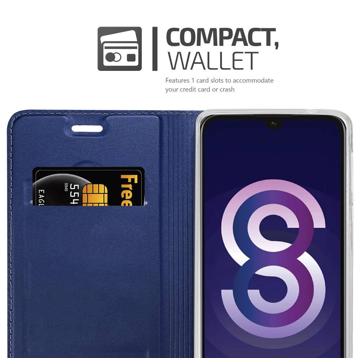 Cadorabo Handyhülle für Huawei Y5 2019 / Enjoy Play 8 / Honor 8S Schutz Hülle in Blau Cover Etui Book Case Booklet