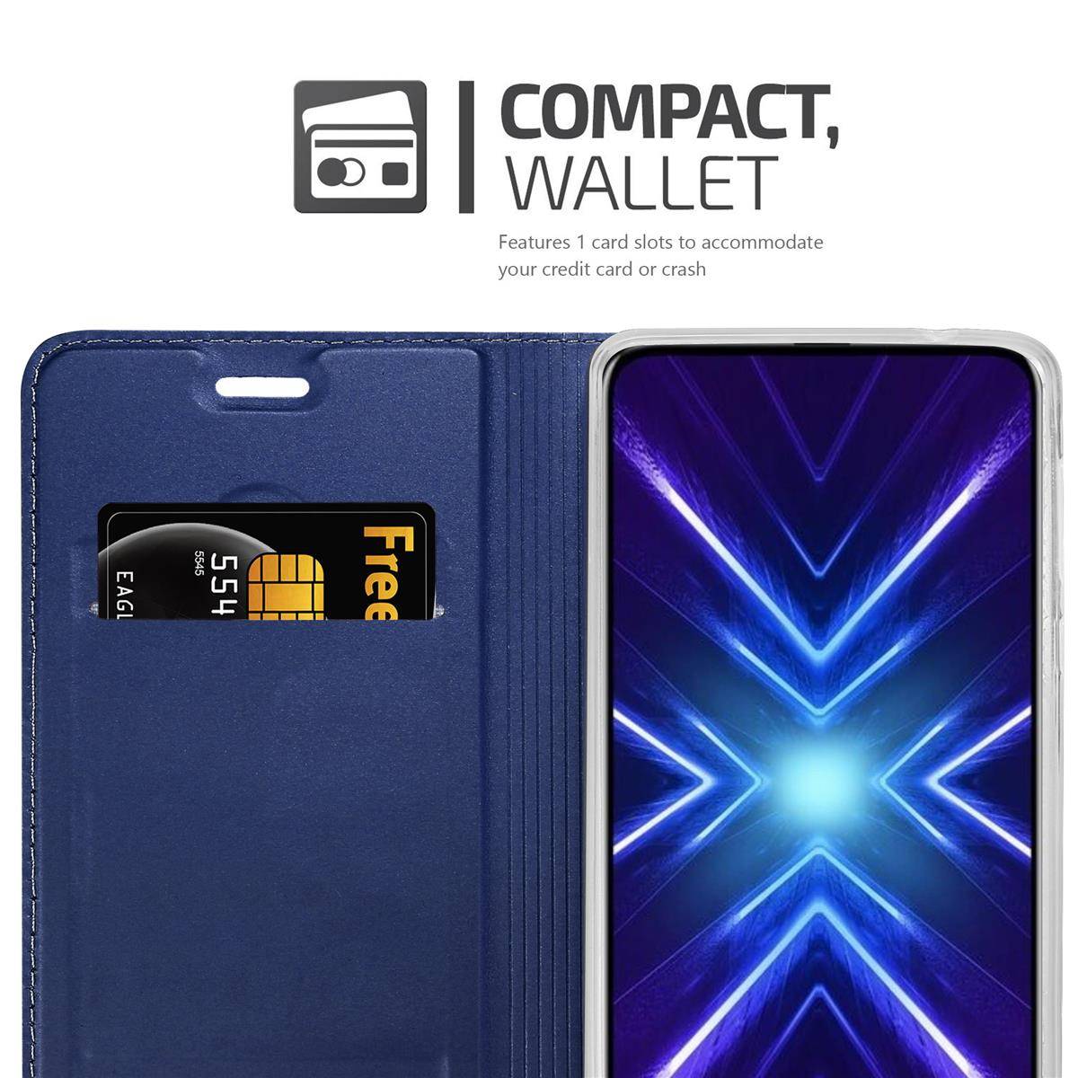 Cadorabo Handyhülle für Honor 9X Schutz Hülle in Blau Cover Etui Book Case Booklet