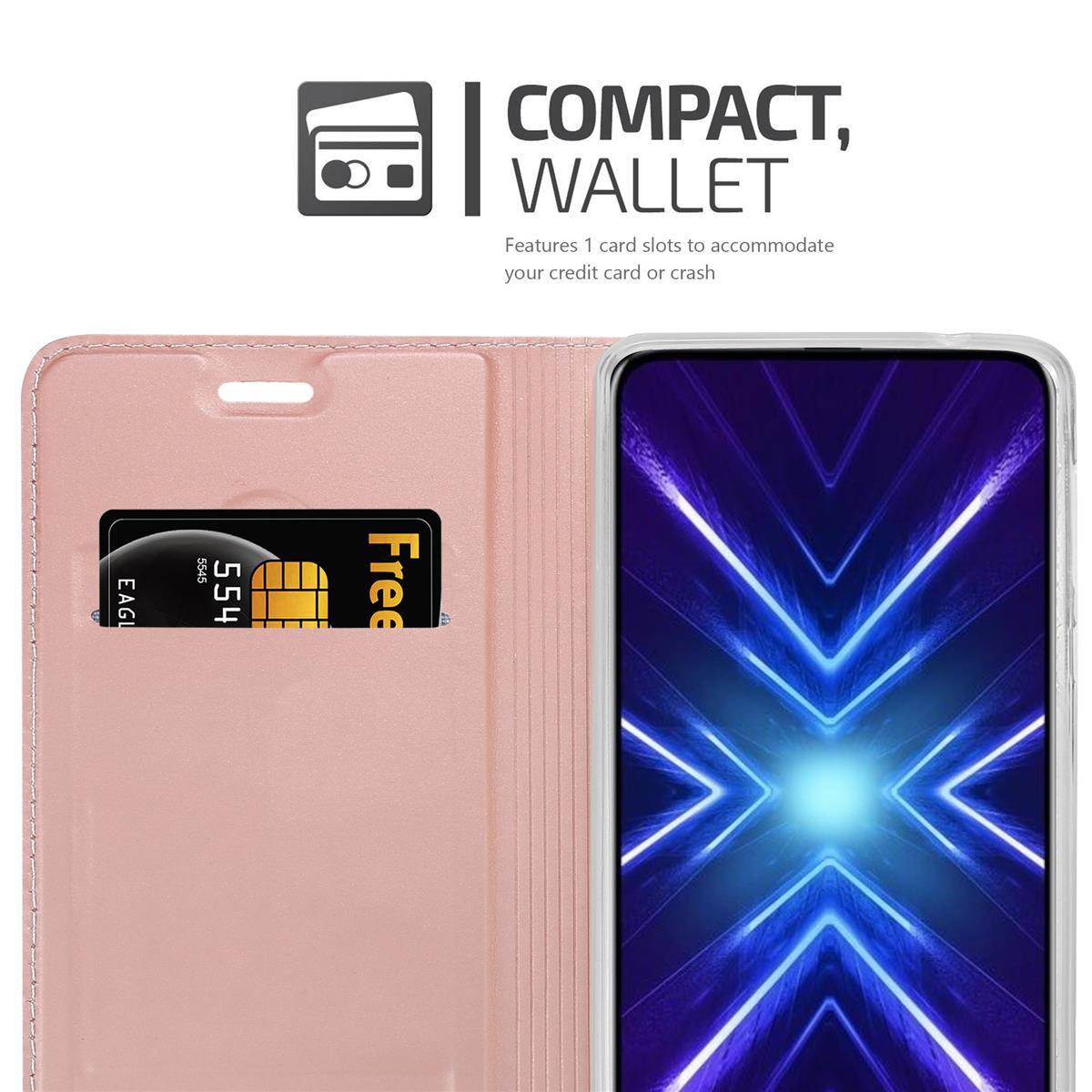 Cadorabo Handyhülle für Honor 9X Schutz Hülle in Rosa Cover Etui Book Case Booklet