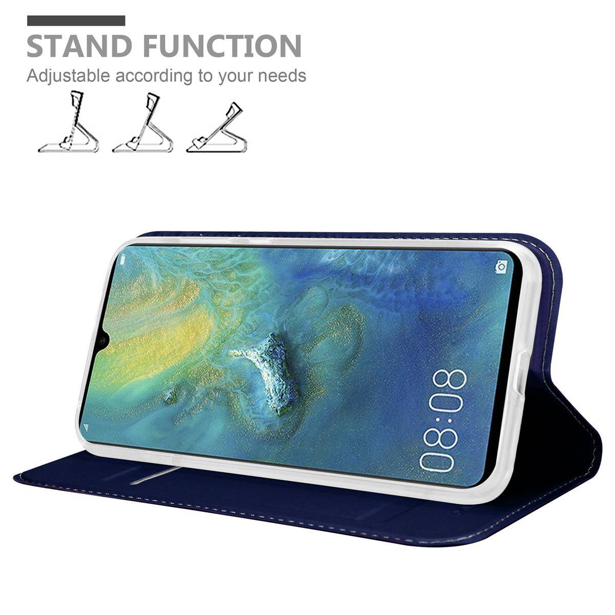 Cadorabo Handyhülle für Huawei MATE 20 Schutz Hülle in Blau Cover Etui Book Case Booklet