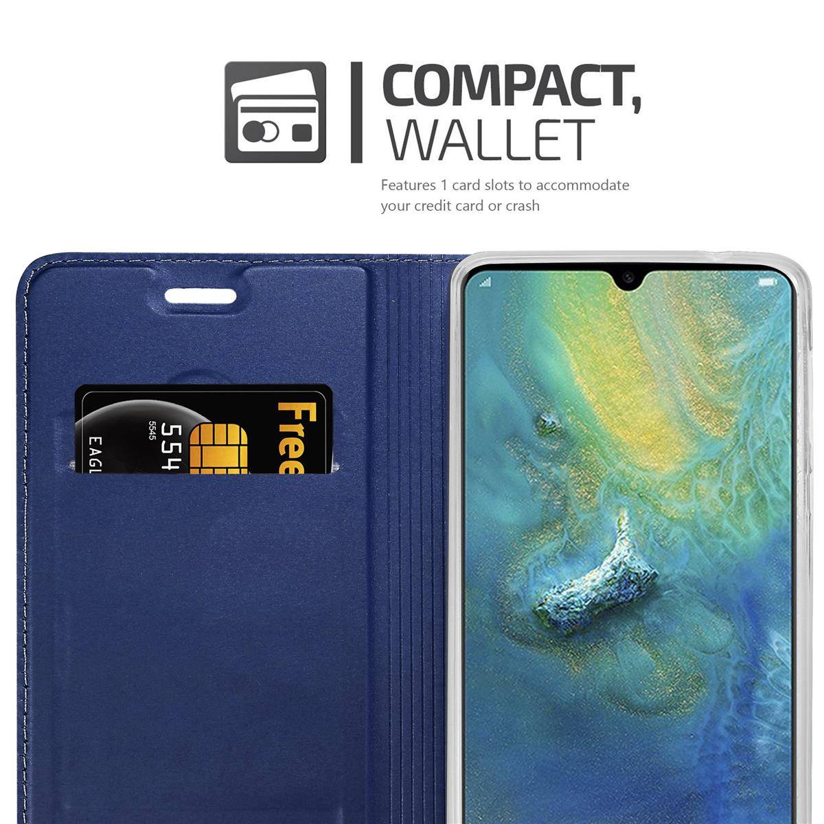 Cadorabo Handyhülle für Huawei MATE 20 Schutz Hülle in Blau Cover Etui Book Case Booklet