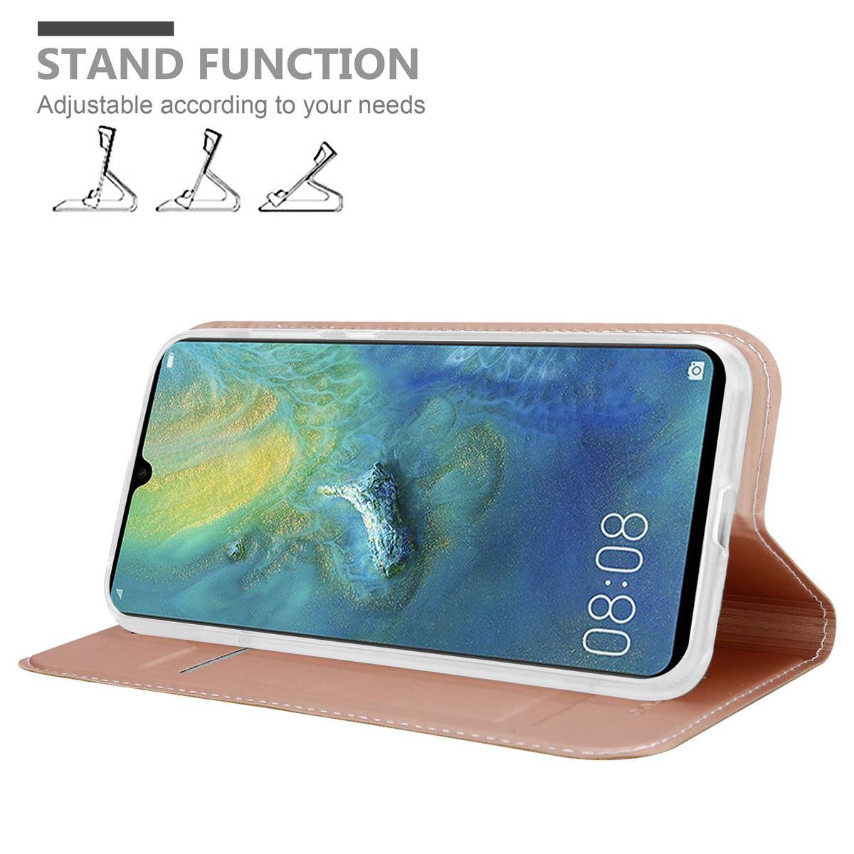 Cadorabo Handyhülle für Huawei MATE 20 Schutz Hülle in Rosa Cover Etui Book Case Booklet