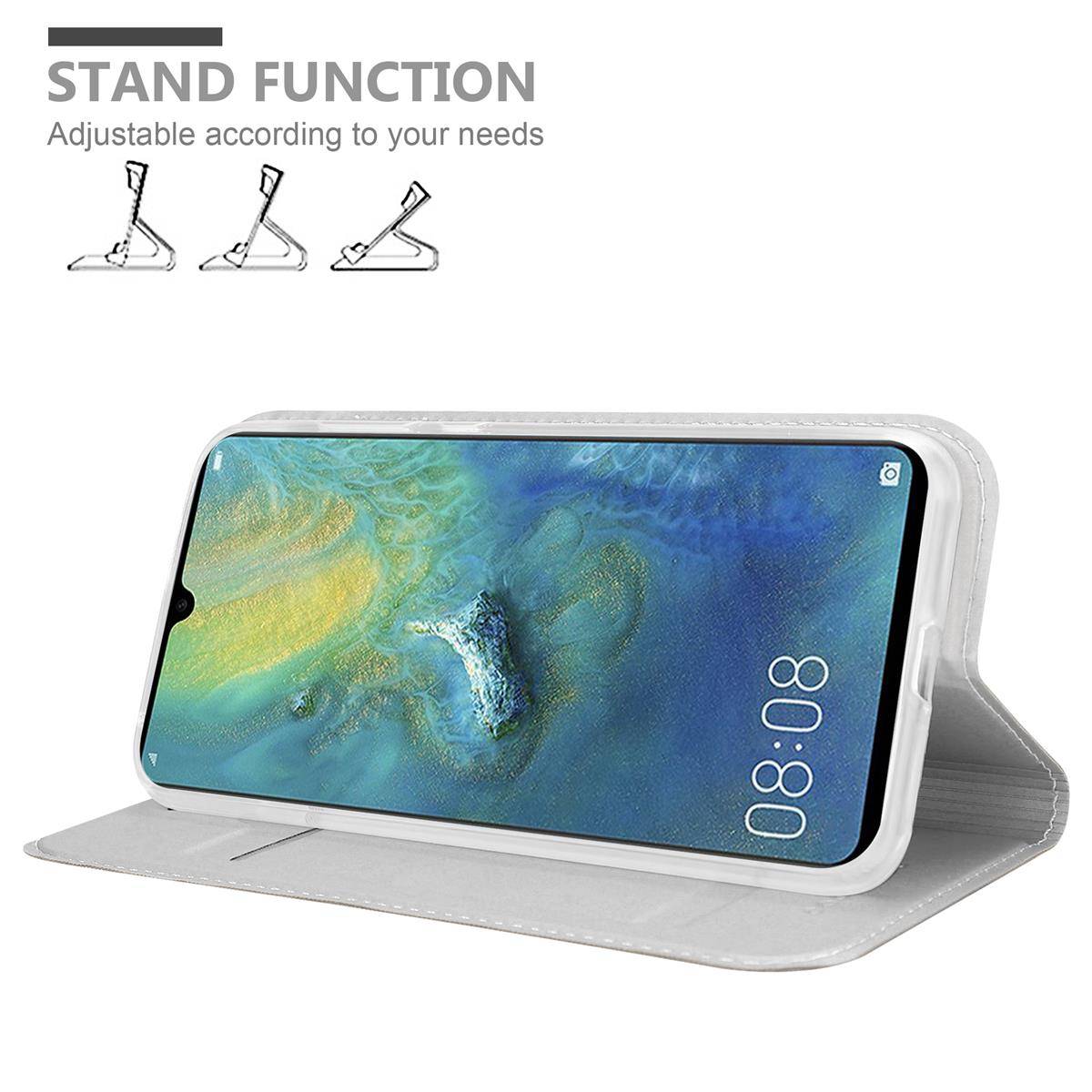 Cadorabo Handyhülle für Huawei MATE 20 Schutz Hülle in Silber Cover Etui Book Case Booklet