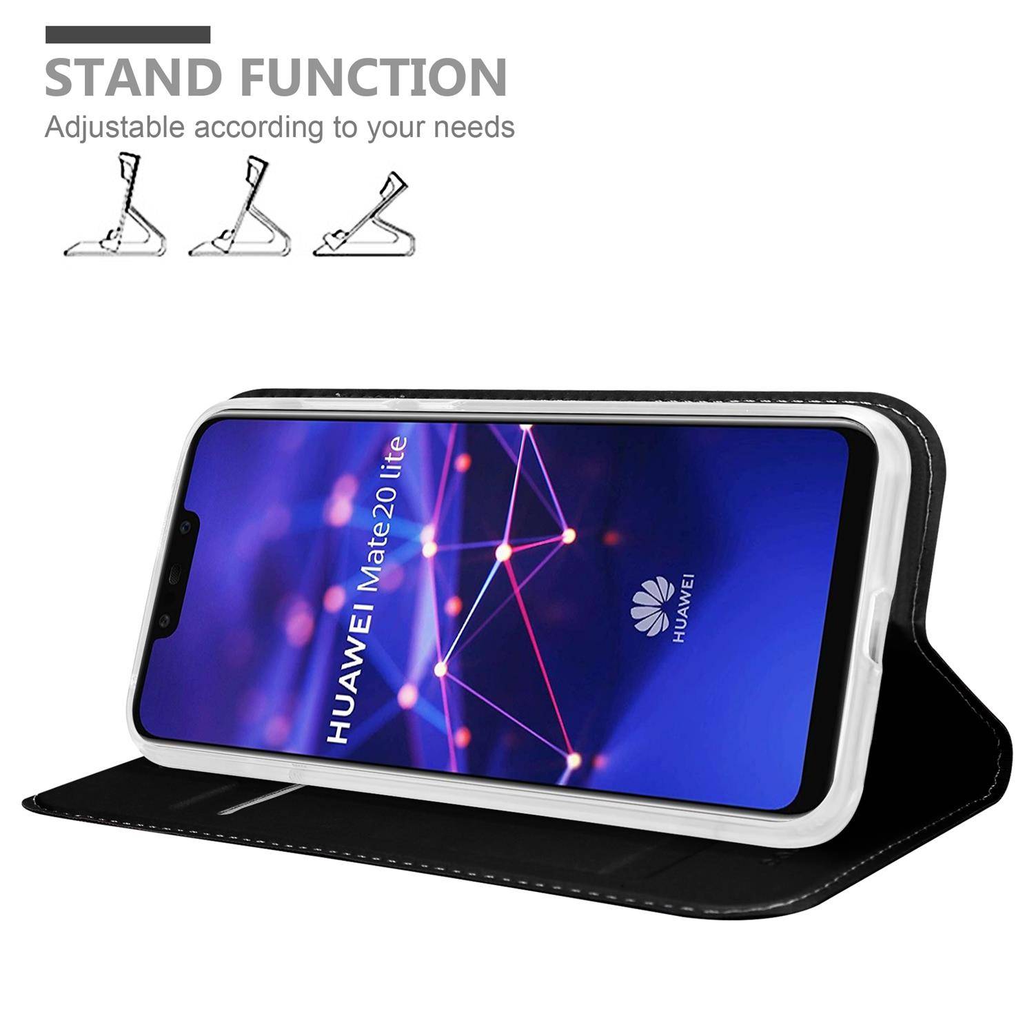 Cadorabo Handyhülle für Huawei MATE 20 LITE Schutz Hülle in Schwarz Cover Etui Book Case Booklet