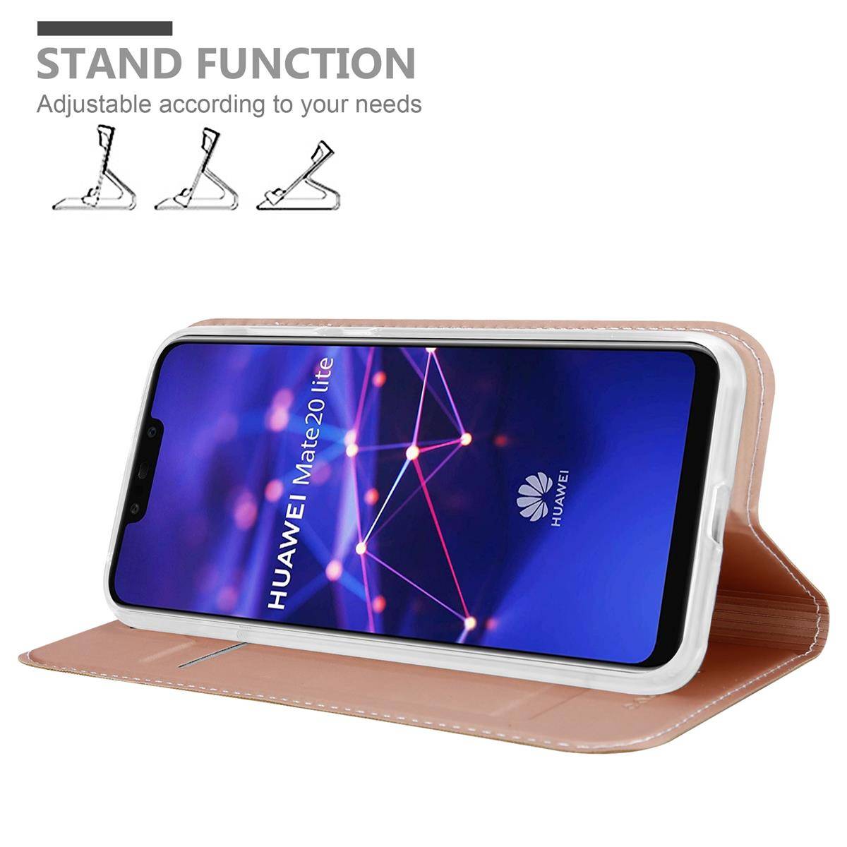 Cadorabo Handyhülle für Huawei MATE 20 LITE Schutz Hülle in Rosa Cover Etui Book Case Booklet