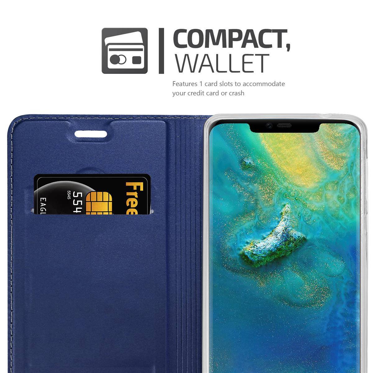 Cadorabo Handyhülle für Huawei MATE 20 PRO Schutz Hülle in Blau Cover Etui Book Case Booklet