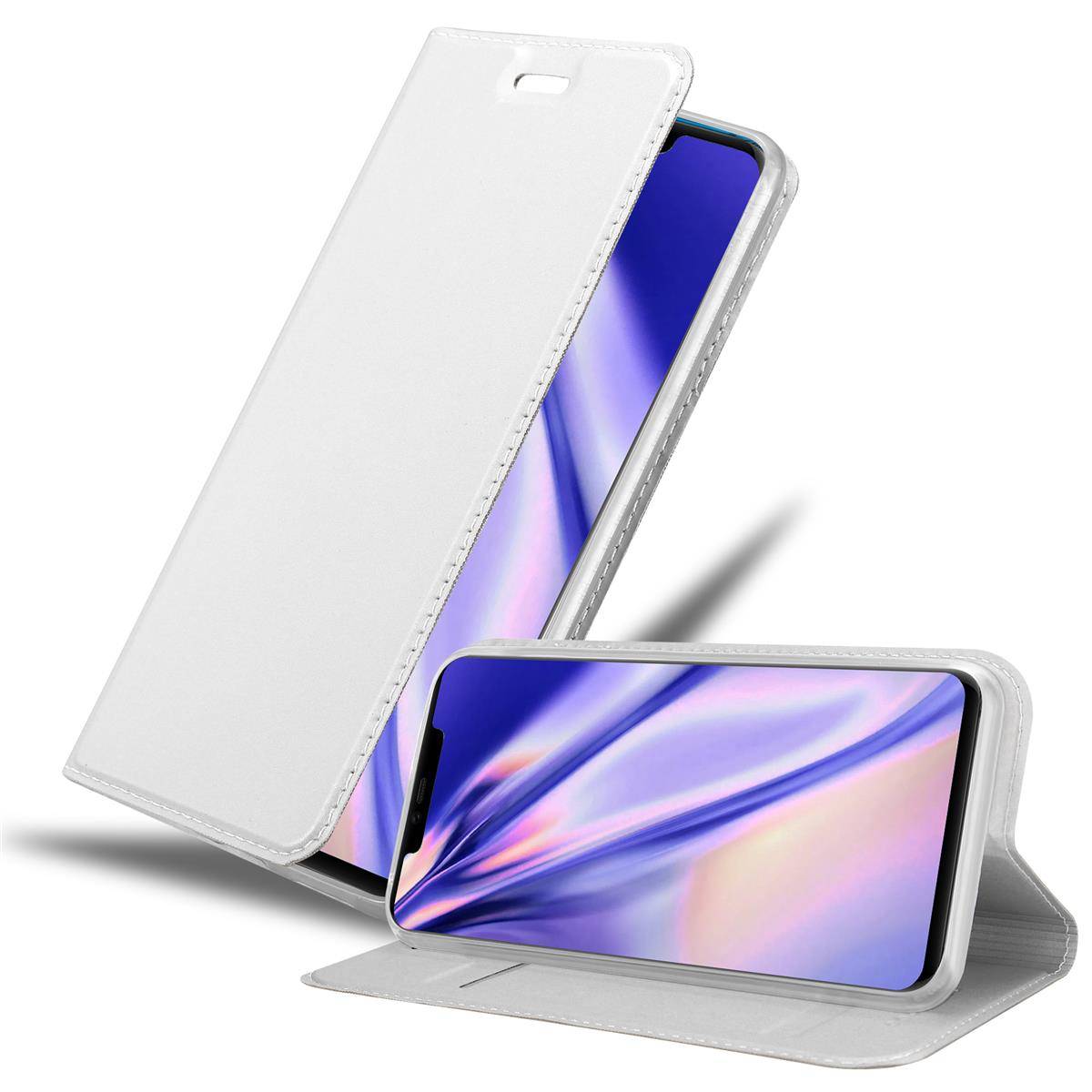 Cadorabo Handyhülle für Huawei MATE 20 PRO Schutz Hülle in Silber Cover Etui Book Case Booklet