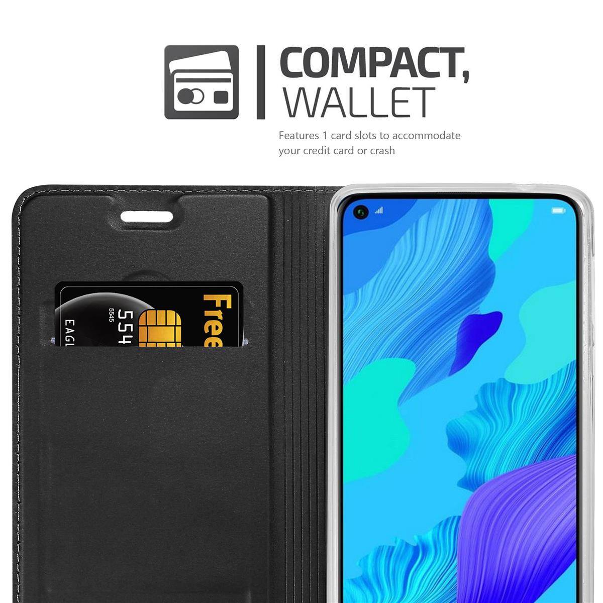 Cadorabo Handyhülle für Honor 20 / 20S / Huawei NOVA 5T Schutz Hülle in Schwarz Cover Etui Book Case Booklet