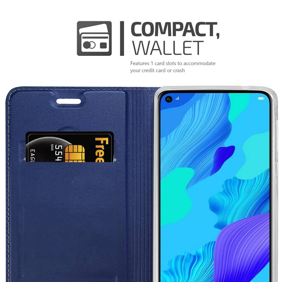 Cadorabo Handyhülle für Honor 20 / 20S / Huawei NOVA 5T Schutz Hülle in Blau Cover Etui Book Case Booklet