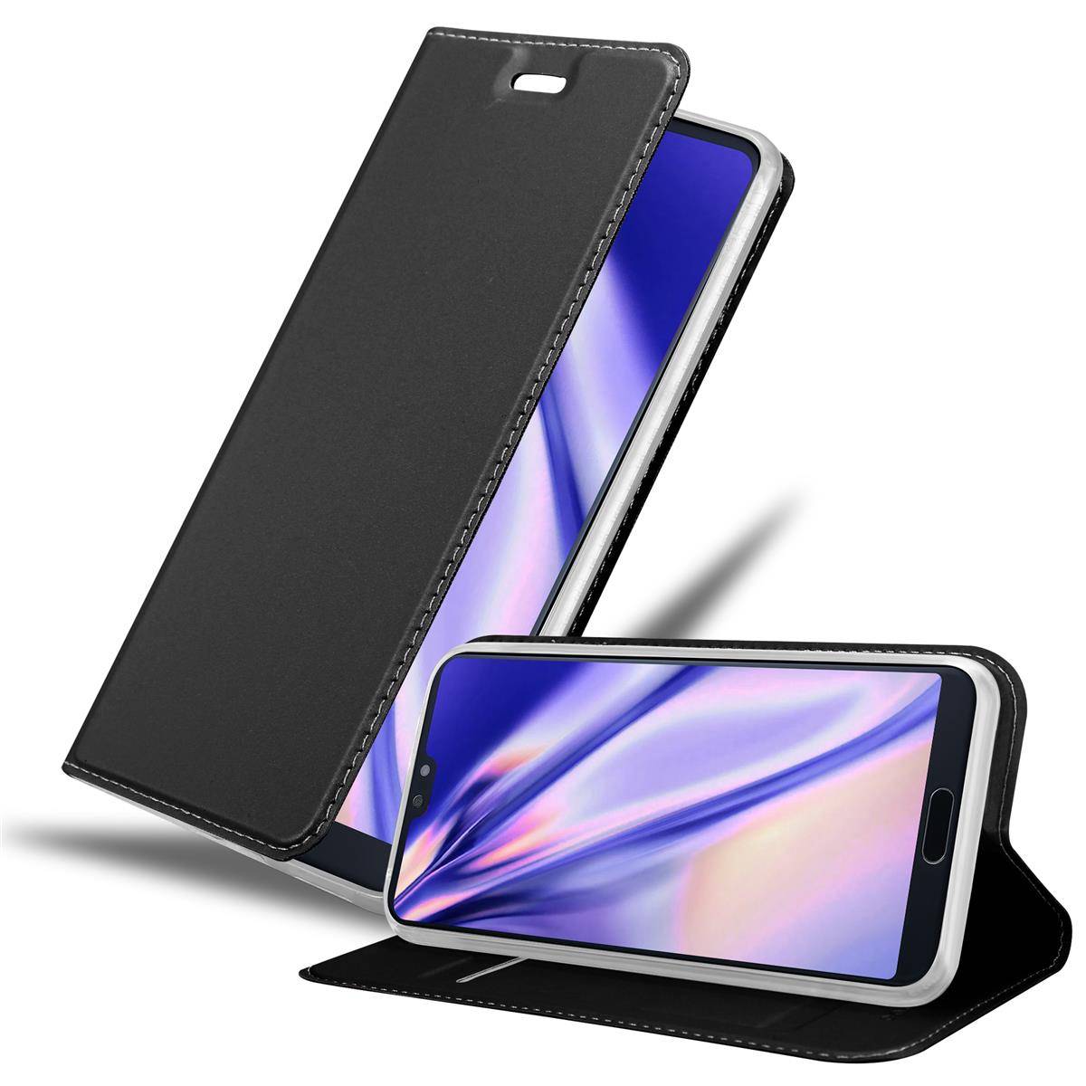Cadorabo Handyhülle für Huawei P20 PRO / P20 PLUS Schutz Hülle in Schwarz Cover Etui Book Case Booklet