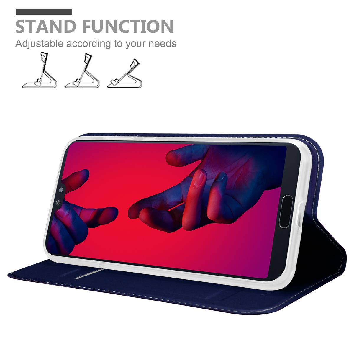 Cadorabo Handyhülle für Huawei P20 PRO / P20 PLUS Schutz Hülle in Blau Cover Etui Book Case Booklet