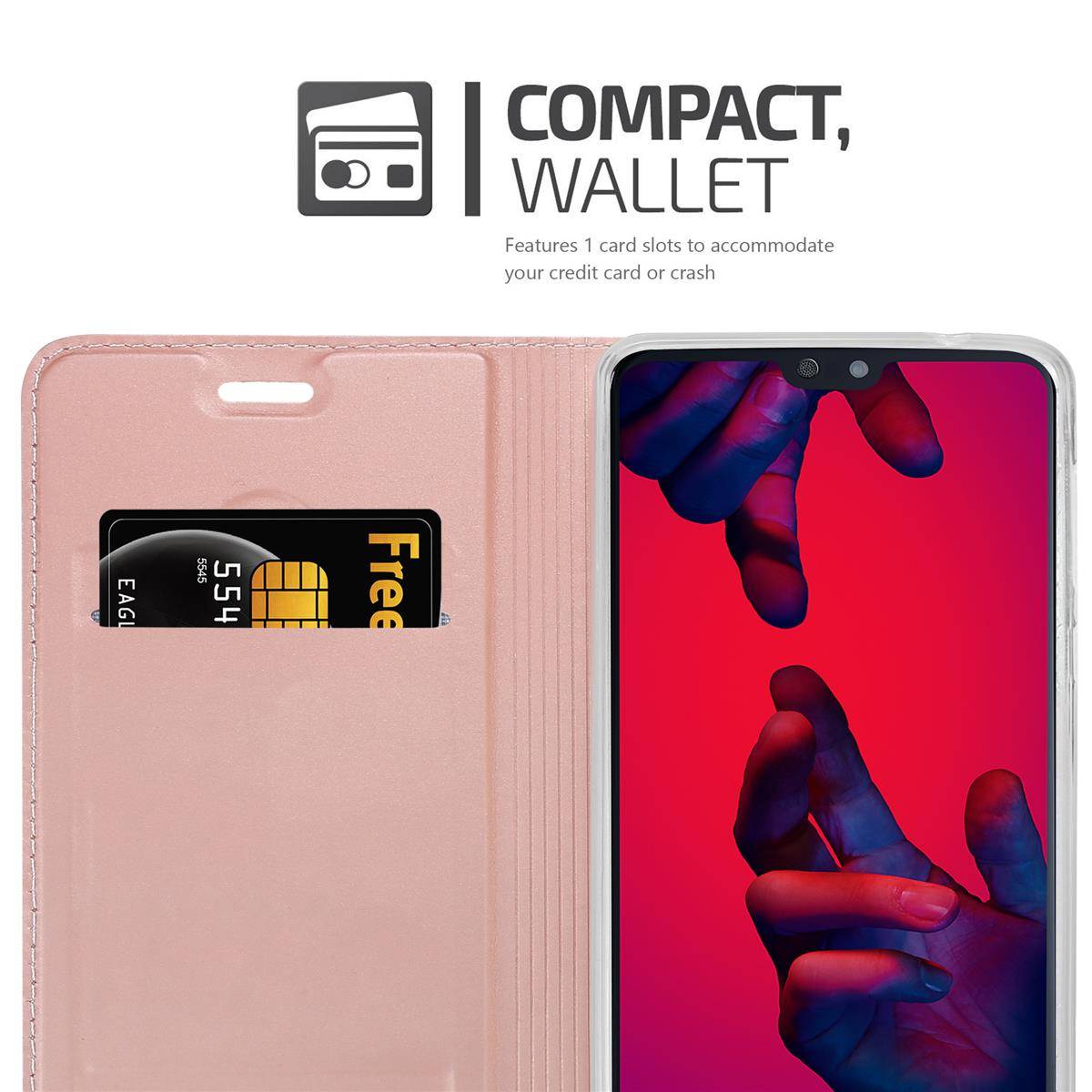 Cadorabo Handyhülle für Huawei P20 PRO / P20 PLUS Schutz Hülle in Rosa Cover Etui Book Case Booklet