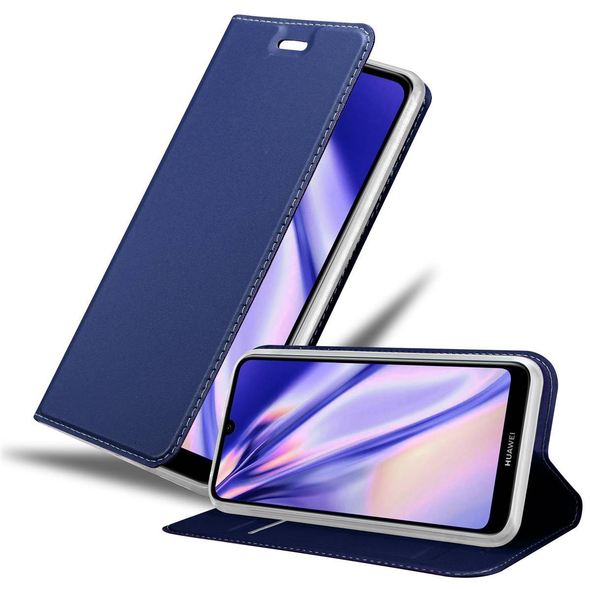 Cadorabo Handyhülle für Huawei Y6 2019 Schutz Hülle in Blau Cover Etui Book Case Booklet