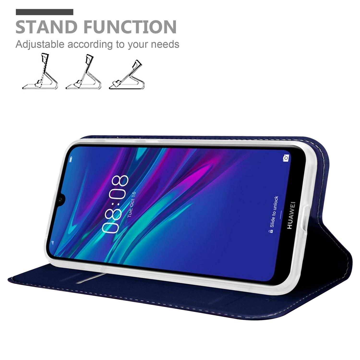 Cadorabo Handyhülle für Huawei Y6 2019 Schutz Hülle in Blau Cover Etui Book Case Booklet