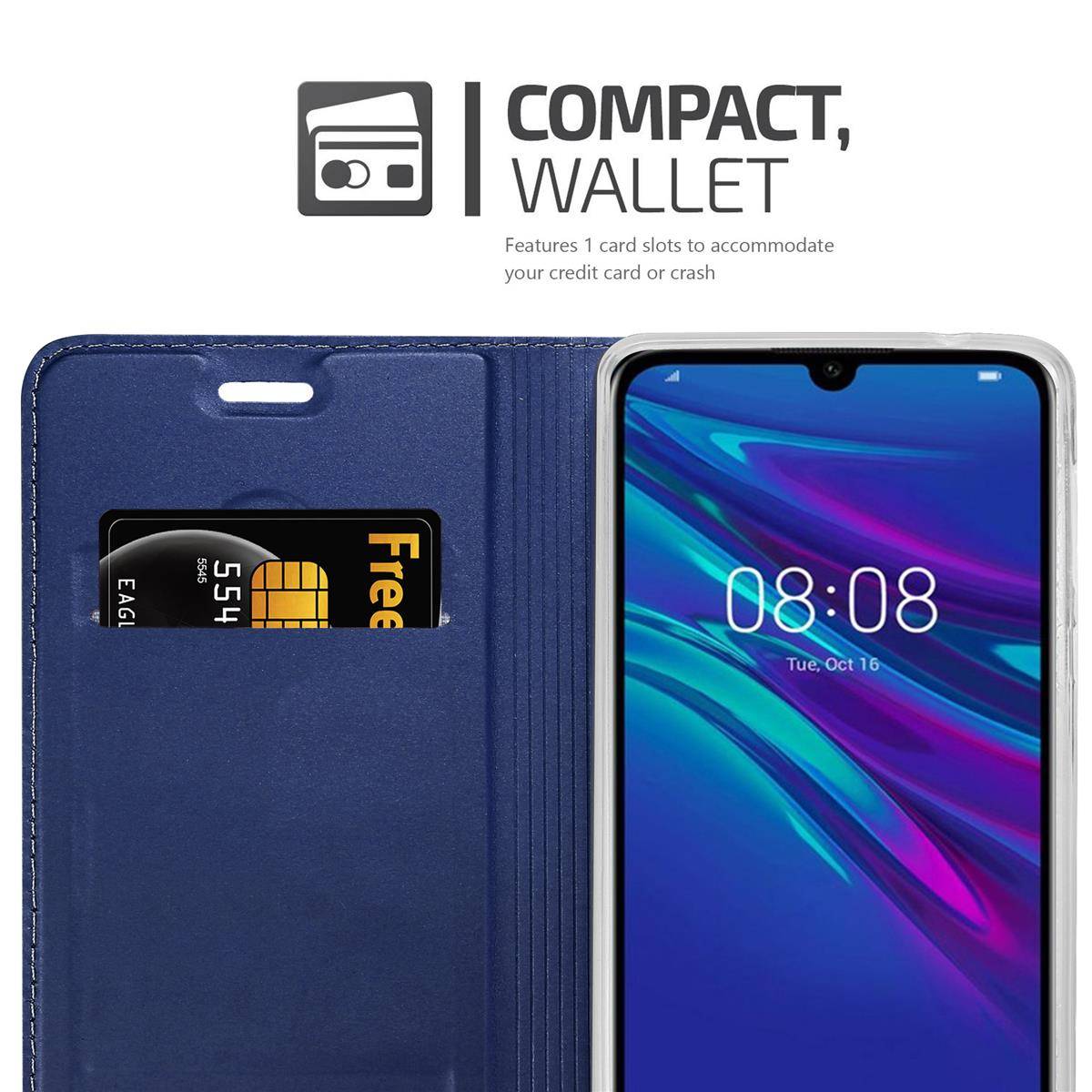 Cadorabo Handyhülle für Huawei Y6 2019 Schutz Hülle in Blau Cover Etui Book Case Booklet