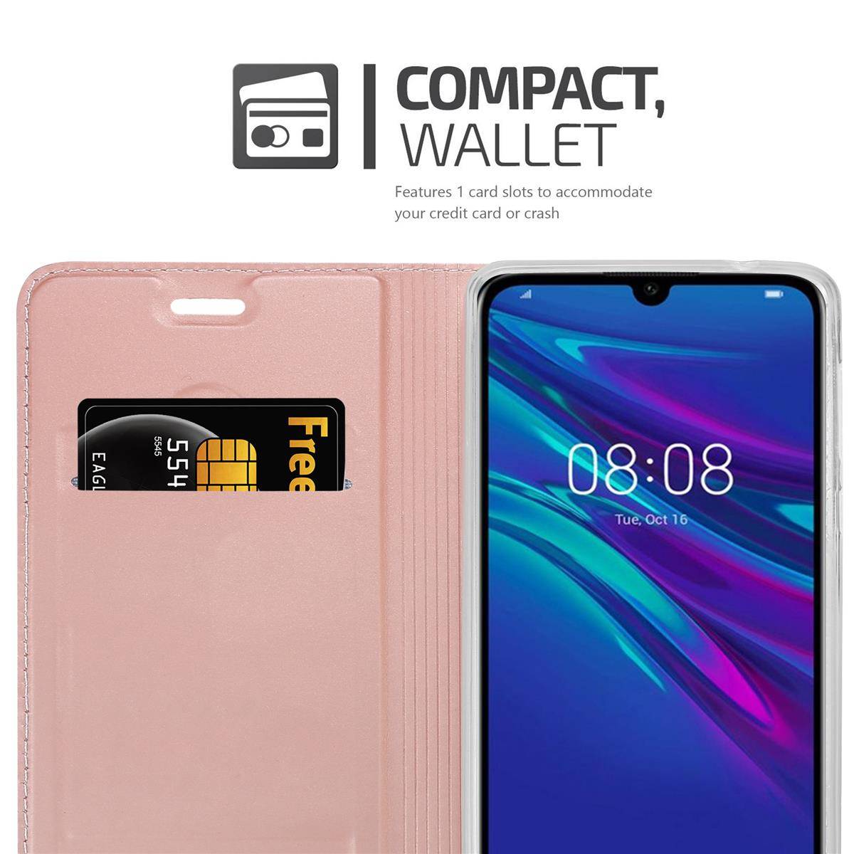 Cadorabo Handyhülle für Huawei Y6 2019 Schutz Hülle in Rosa Cover Etui Book Case Booklet